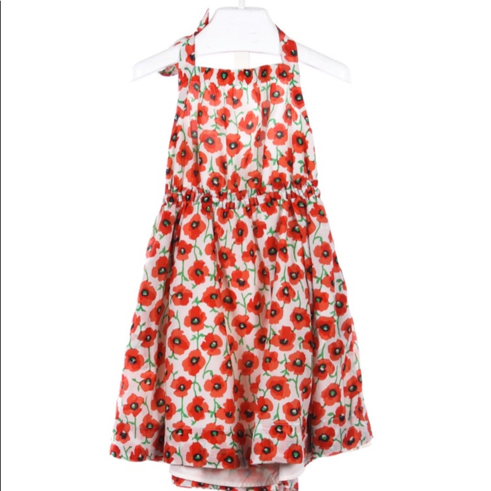 crewcuts red poppy halter dress